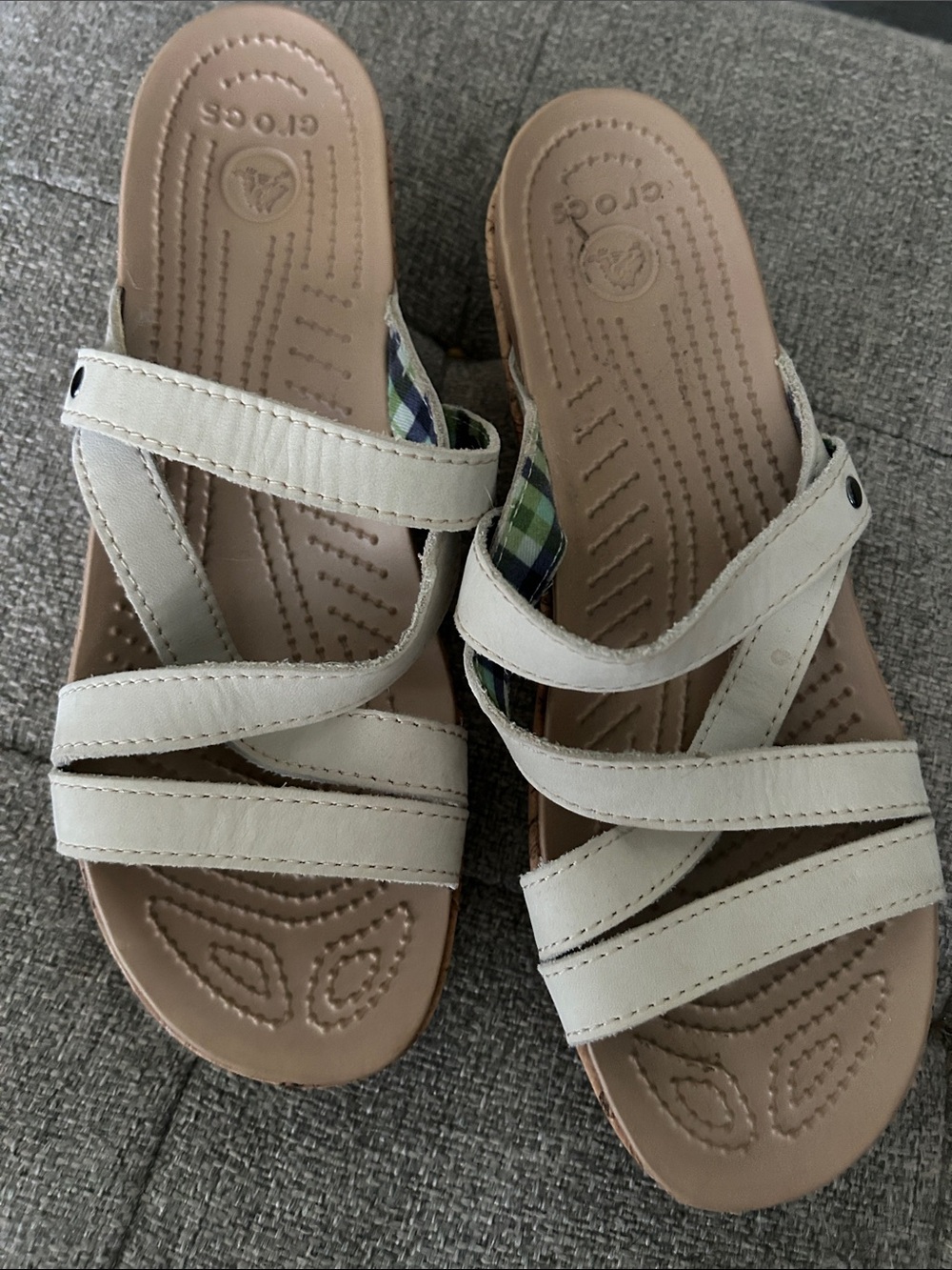 CROCS Women’s Cream Multi-Strap Slide Sandals